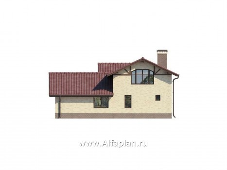Проекты домов Альфаплан - Комфортабельный дом для отдыха с бассейном - превью фасада №4