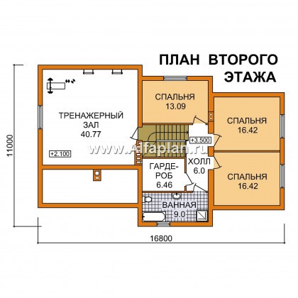 Проекты домов Альфаплан - Коттедж с большим гаражом и тренажерным залом - превью плана проекта №2