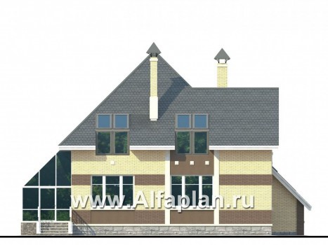 Проекты домов Альфаплан - «Светлая жизнь» - дом с окнами в небо - превью фасада №4