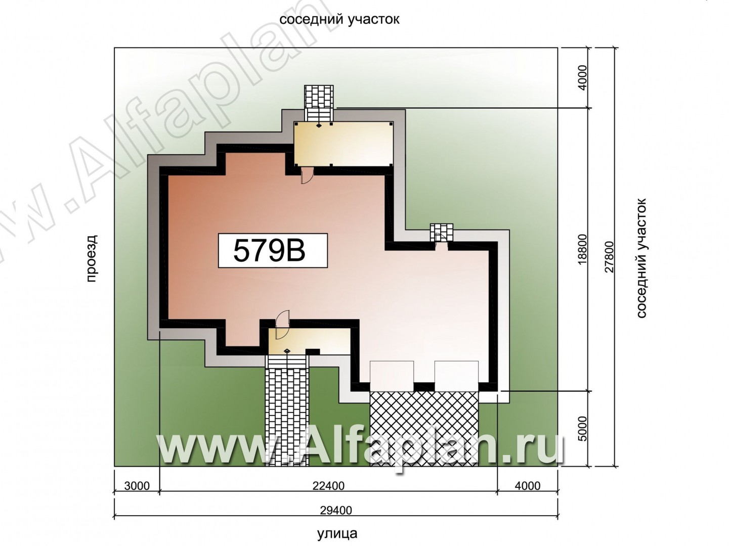 Проекты домов Альфаплан - «Киприда» — просторный коттедж с большим гаражом - дополнительное изображение №1