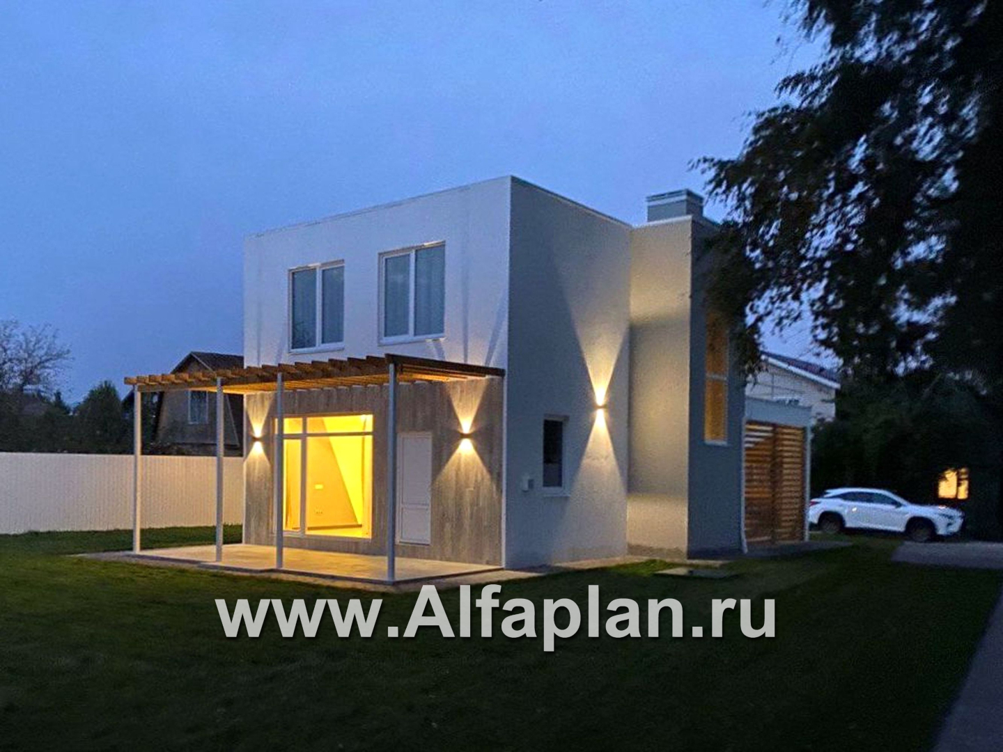 Проекты домов Альфаплан - «Арс» - дом с плоской кровлей для узкого участка - дополнительное изображение №7