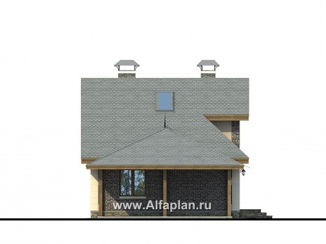 Проекты домов Альфаплан - «Замечательный сосед плюс»- дом со студией и навесом для машин - превью фасада №3