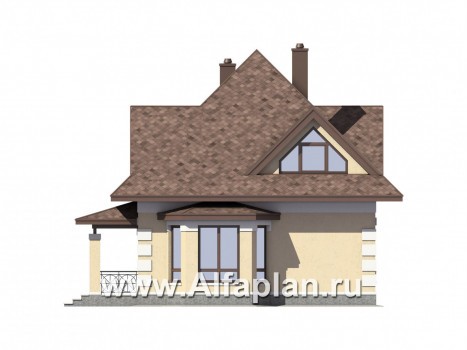 Проекты домов Альфаплан - Экономичный дом для маленького участка - превью фасада №3