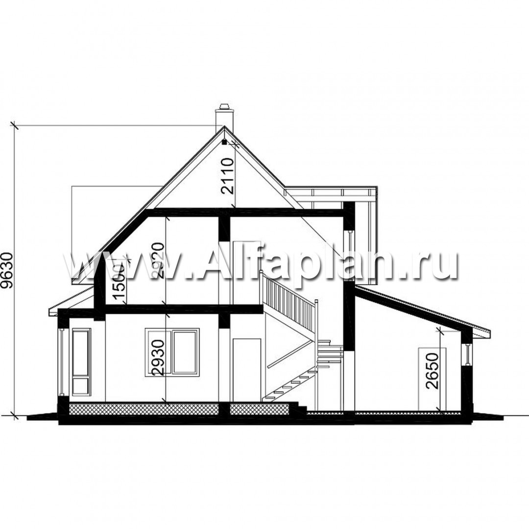 Проекты домов Альфаплан - Экономичный дом из газобетона c гаражом - изображение плана проекта №3