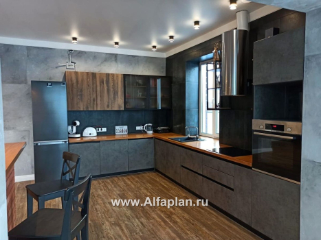 Проекты домов Альфаплан - «Теплый очаг» - компактный одноэтажный дом с гаражом - превью дополнительного изображения №4
