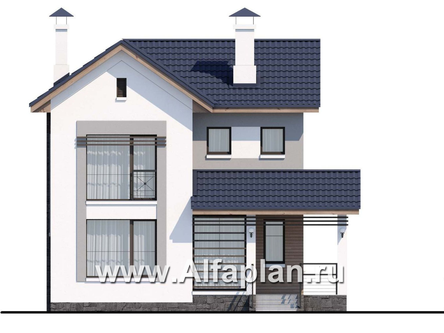 Проекты домов Альфаплан - «Каюткомпания» - экономичный дом для небольшой семьи и маленького участка - изображение фасада №1