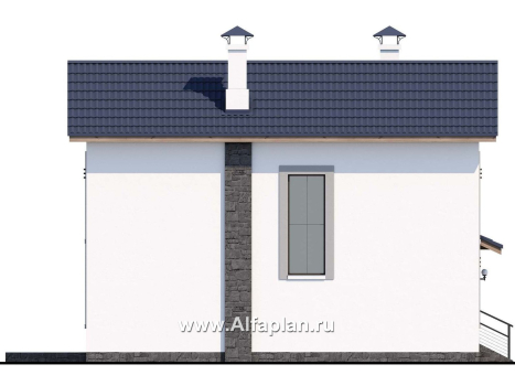 Проекты домов Альфаплан - «Каюткомпания» - экономичный дом для небольшой семьи и маленького участка - превью фасада №3