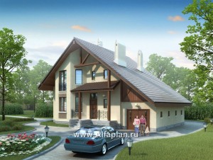 Превью проекта ««Регенсбург» - проект дома из газобетона, с эркером и с гаражом, в немецком стиле»