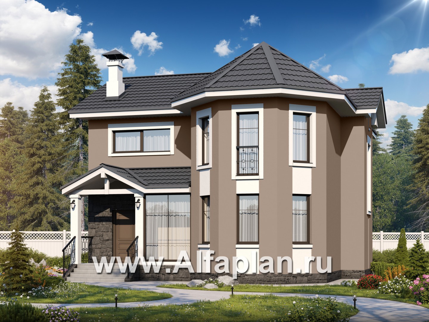 Проекты домов Альфаплан - «Веста» - небольшой дом с отличной планировкой  - дополнительное изображение №2