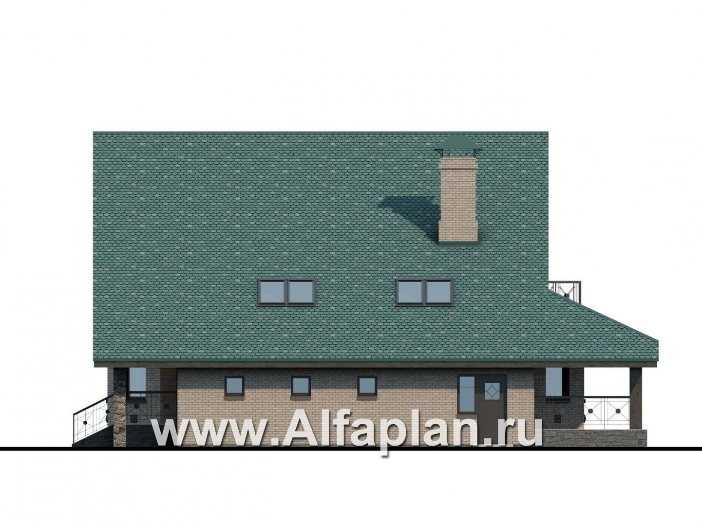 Проекты домов Альфаплан - «Эгоист» - проект дома в немецком стиле для жизни за городом - изображение фасада №2