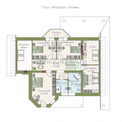 Проекты домов Альфаплан - «Эгоист» - проект дома в немецком стиле для жизни за городом - превью плана проекта №2