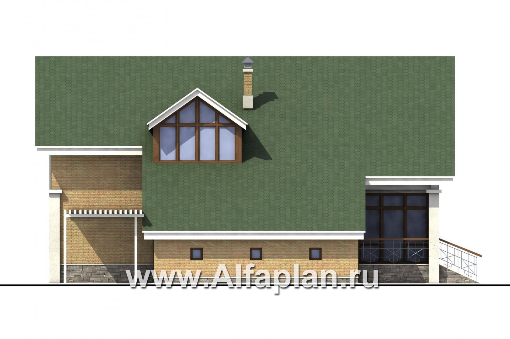 Проекты домов Альфаплан - «Мистер-Твистер» - дом с двумя жилыми комнатами на 1 эт - изображение фасада №3