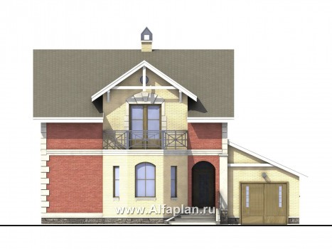 Проекты домов Альфаплан - «Метц» - комфортный загородный  дом - превью фасада №1
