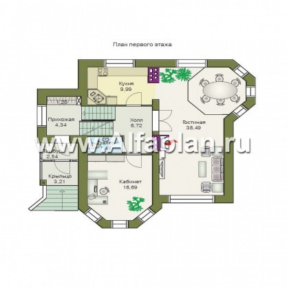 Проекты домов Альфаплан - «Корвет» - трехэтажный коттедж с гаражом - превью плана проекта №2