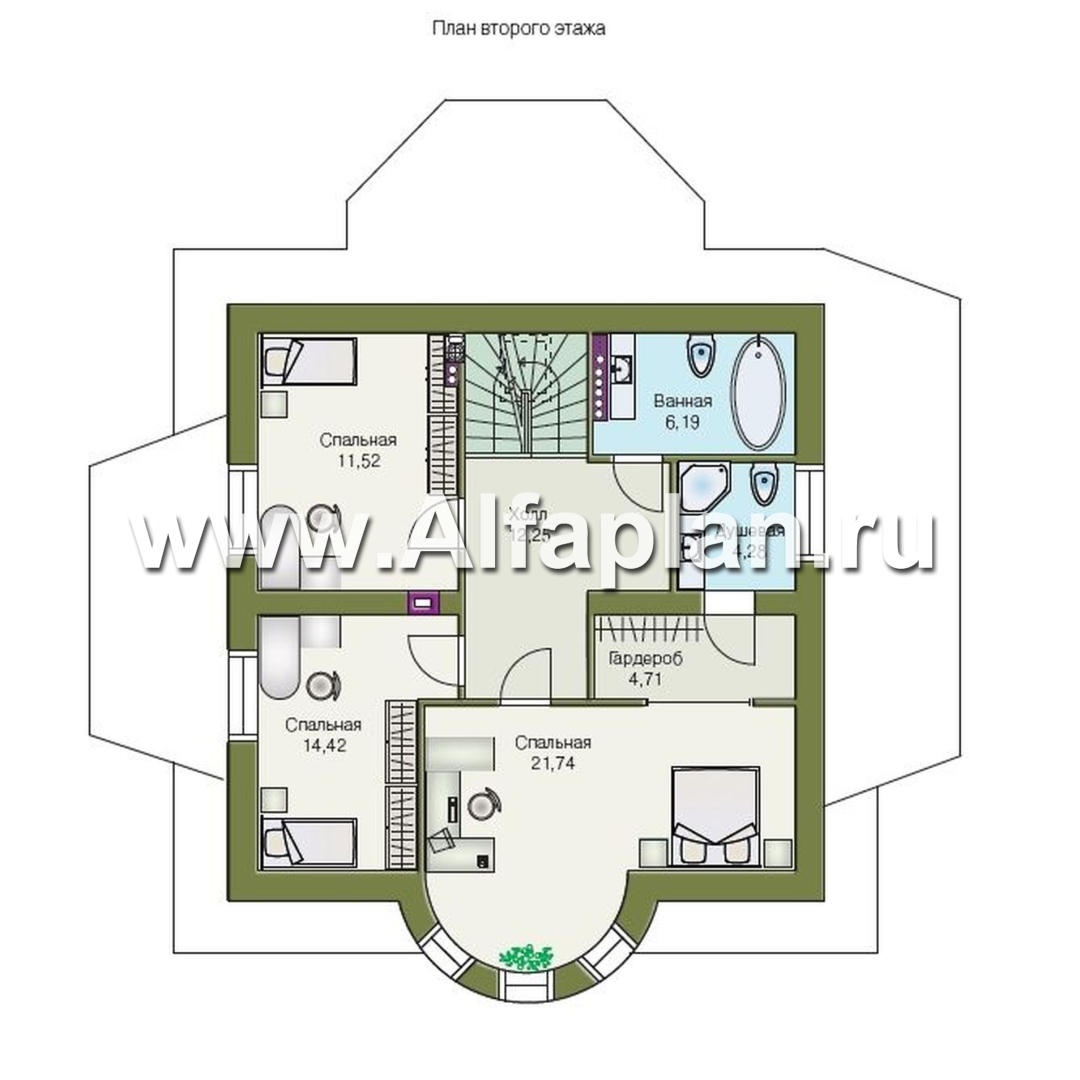 Проекты домов Альфаплан - «Петит Плюс» - коттедж с цокольным этажом - план проекта №3