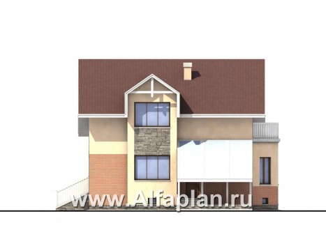 Проекты домов Альфаплан - «Конформ» - экономичный и комфортабельный дом - превью фасада №2