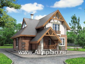 Проекты домов Альфаплан - «Альпенхаус»- альпийское шале из комбинированных материалов - превью основного изображения