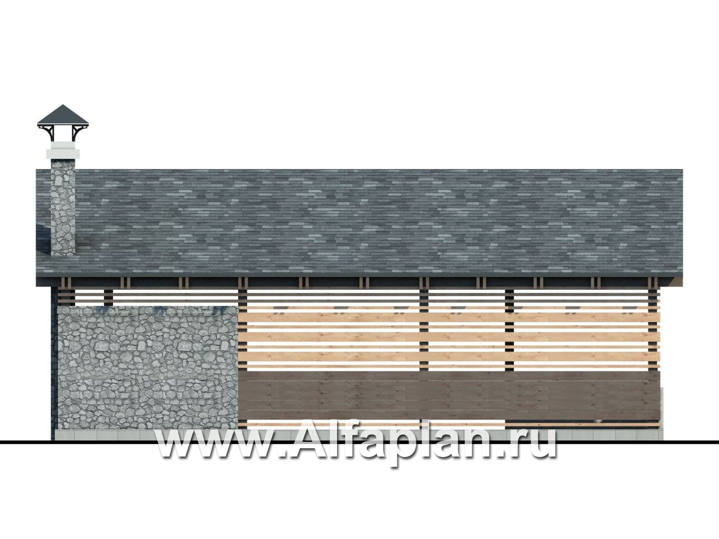 Проекты домов Альфаплан - Летняя кухня, современная элегантная беседка - изображение фасада №4