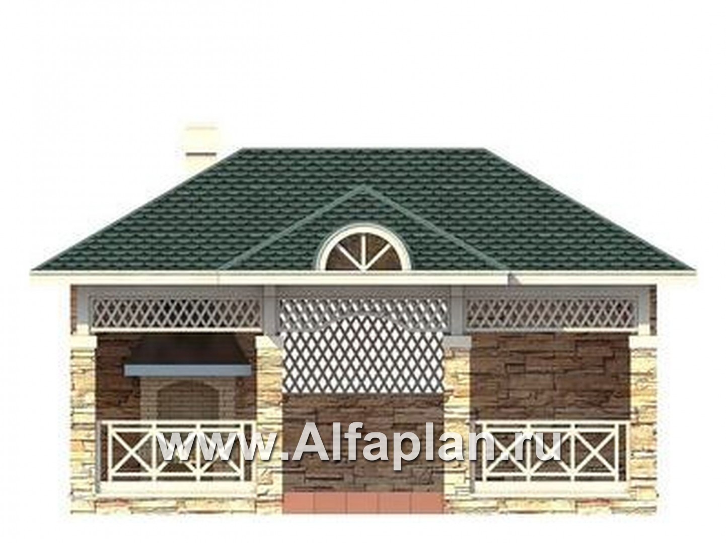 Проекты домов Альфаплан - Садовая беседка - изображение фасада №1