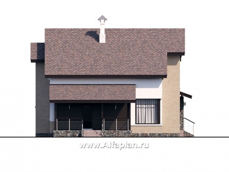 Проекты домов Альфаплан - «Клипер» - комфортный палн дома, двускатная крыша - превью фасада №3