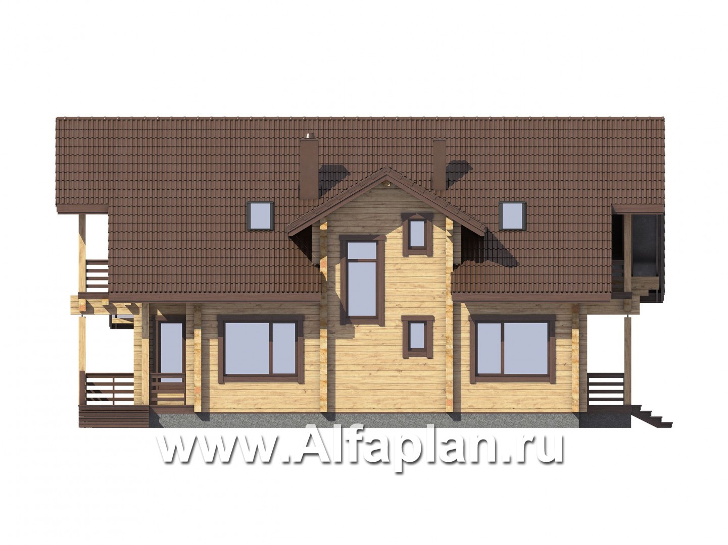 Проекты домов Альфаплан - Загородный дом для отдыха с комфортной планировкой - изображение фасада №2