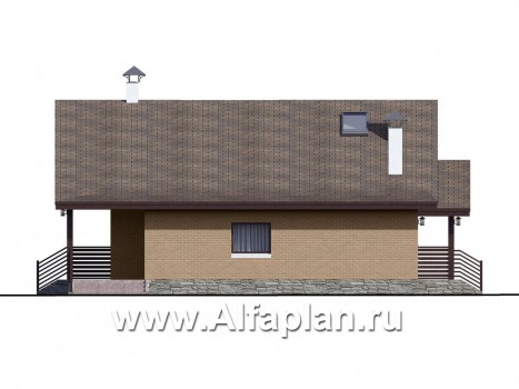 Проекты домов Альфаплан - «Моризо» - шале с двусветной гостиной - превью фасада №2