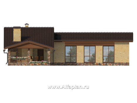 Проекты домов Альфаплан - Небольшой комфортный бассейн - превью фасада №3