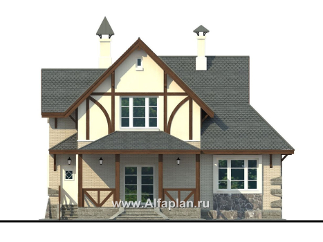 Проекты домов Альфаплан - «Альпенхаус» - альпийское шале - превью фасада №4