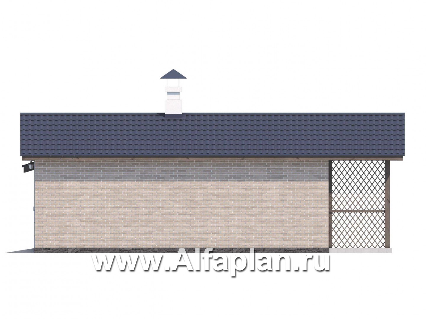 Проекты домов Альфаплан - Удобный хоз. блок для небольшой усадьбы - изображение фасада №2