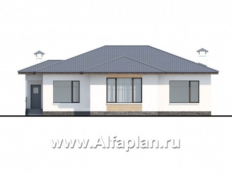 Проекты домов Альфаплан - «Калипсо» - комфортабельный одноэтажный дом - превью фасада №4